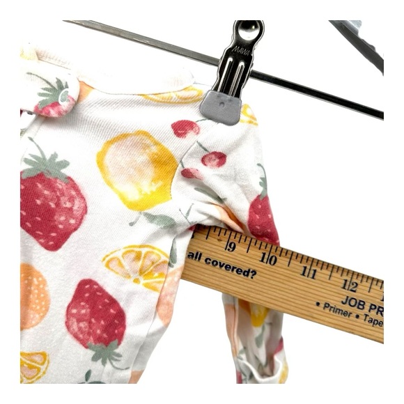 Carter’s | Newborn 0M Fruit Print Zip Onesie Strawberry - Picture 9 of 11